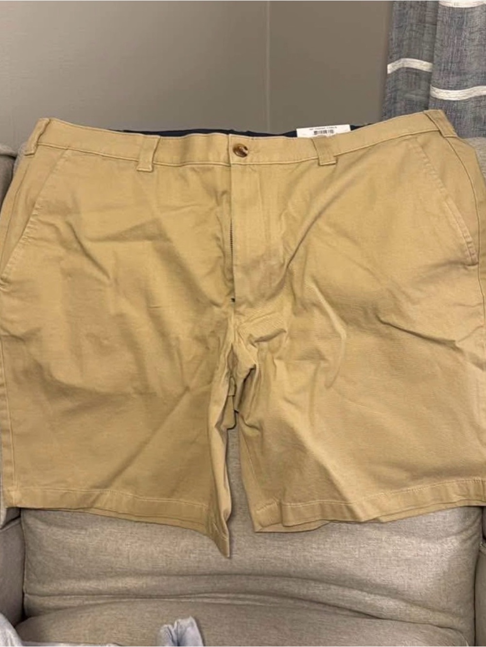 Club Room Khaki Flat-Front Cotton Shorts